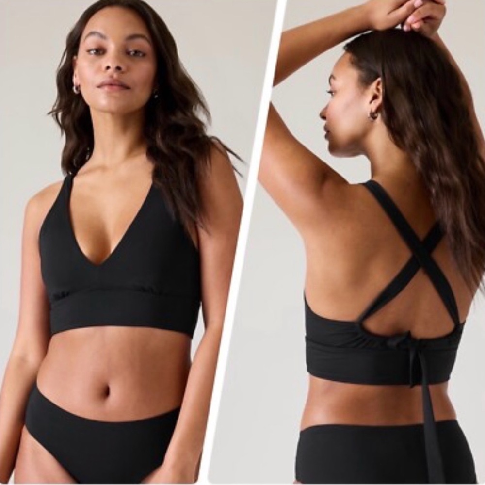 Athleta Black Cross-Back bikini top
